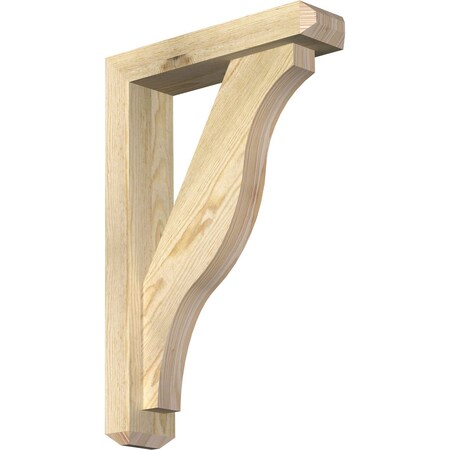 Ekena Millwork Funston Craftsman Rough Sawn Bracket w/ Offset Brace, Douglas Fir, 4"W x 16"D x 24"H BKT0402X16X24FST04RDF